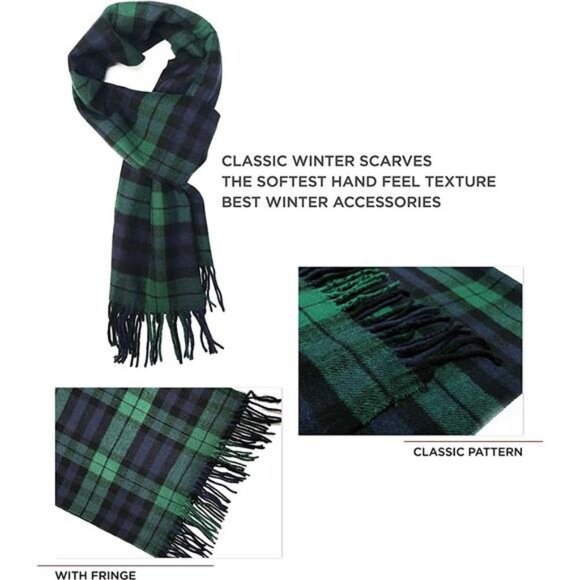 Cashmere Feel Scarf Soft Winter Ombre Nova Buffalo Tartan for Men and Women - Picture 6 of 6